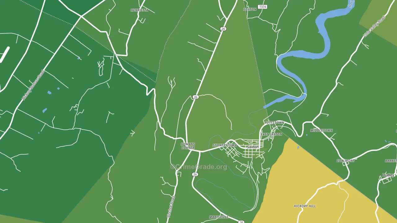 Stonerstown, PA Map of Theft Rates