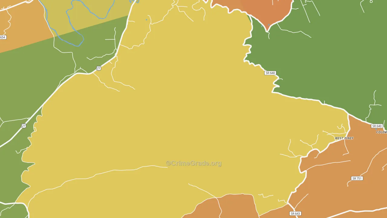 Stones Mill, VA Map of Theft Rates