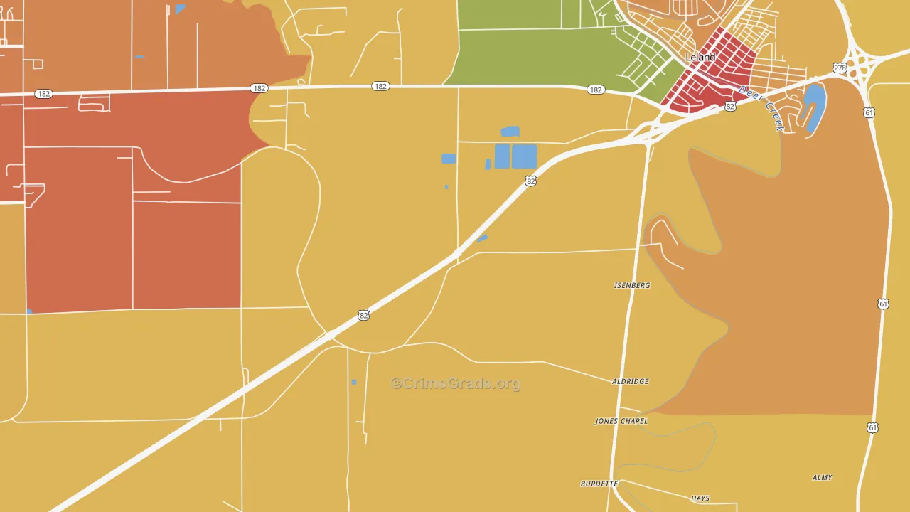 Stoneville, MS Map of Theft Rates