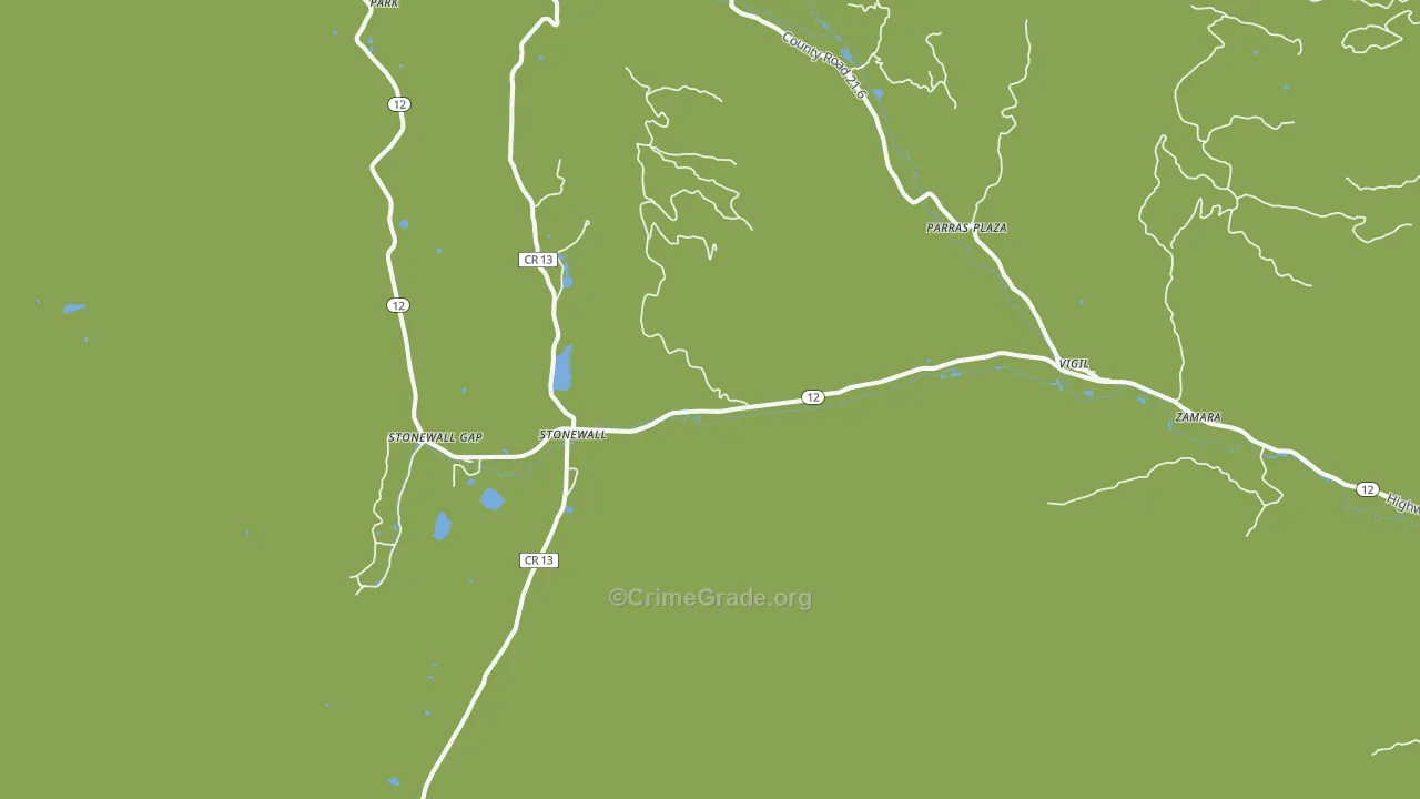 Stonewall, CO Map of Theft Rates