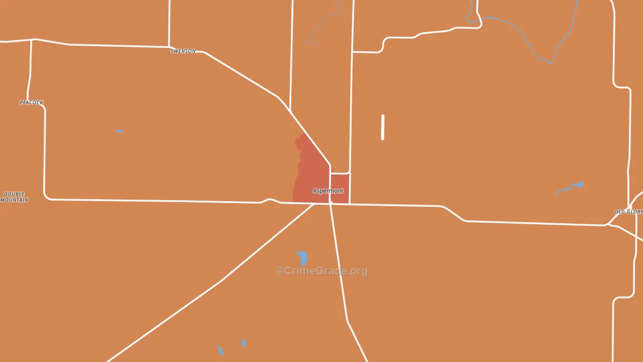Stonewall County, TX Map of Theft Rates