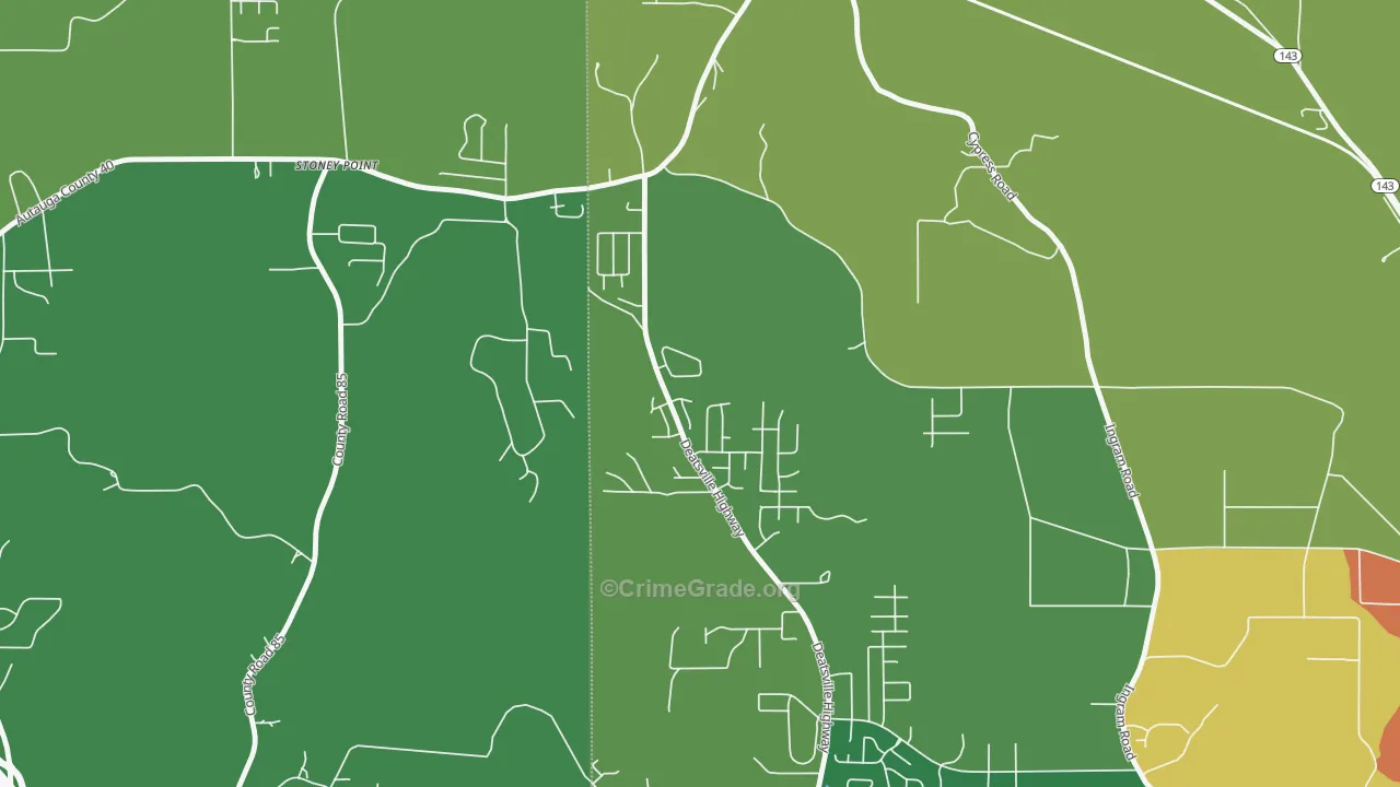 Stoney Point, AL Map of Theft Rates