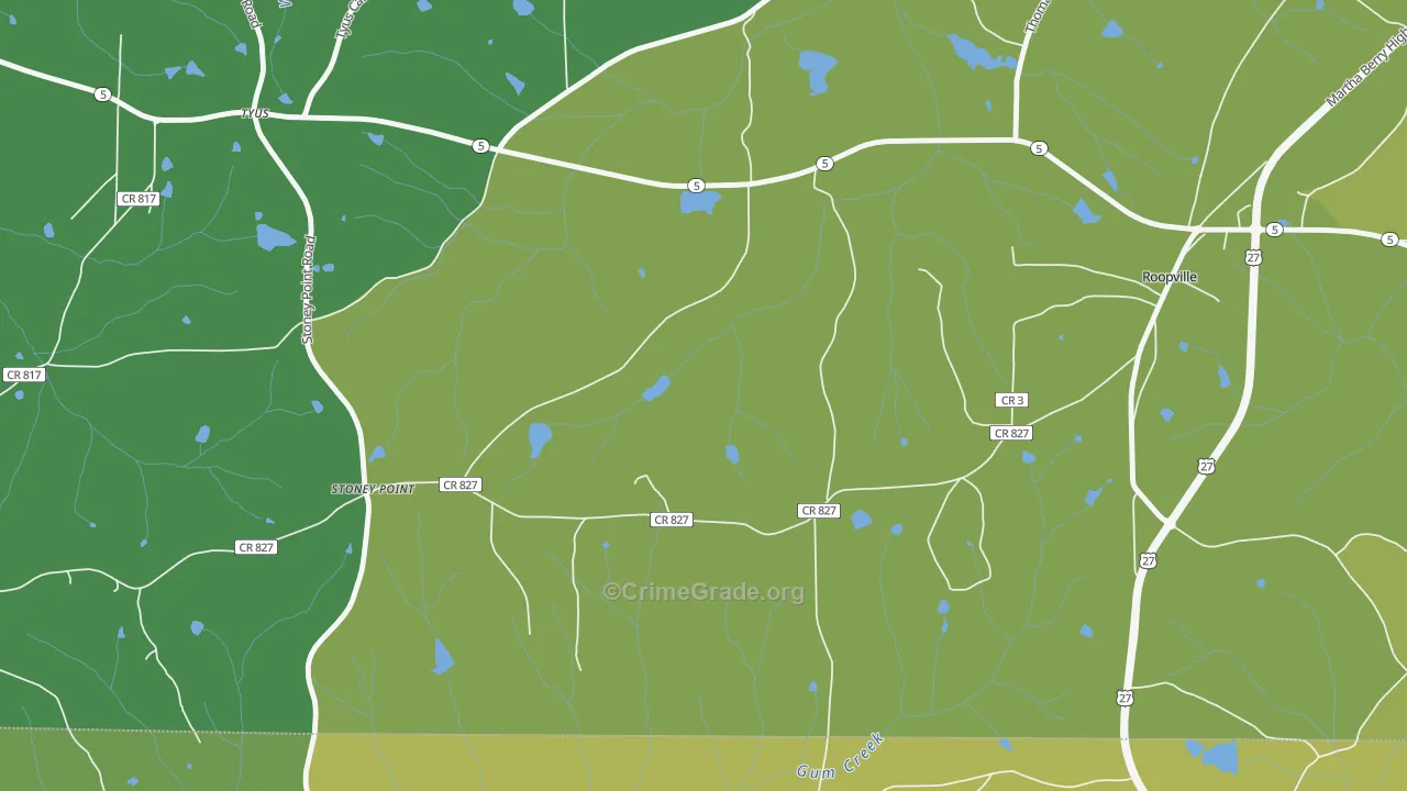Stoney Point, GA Map of Theft Rates