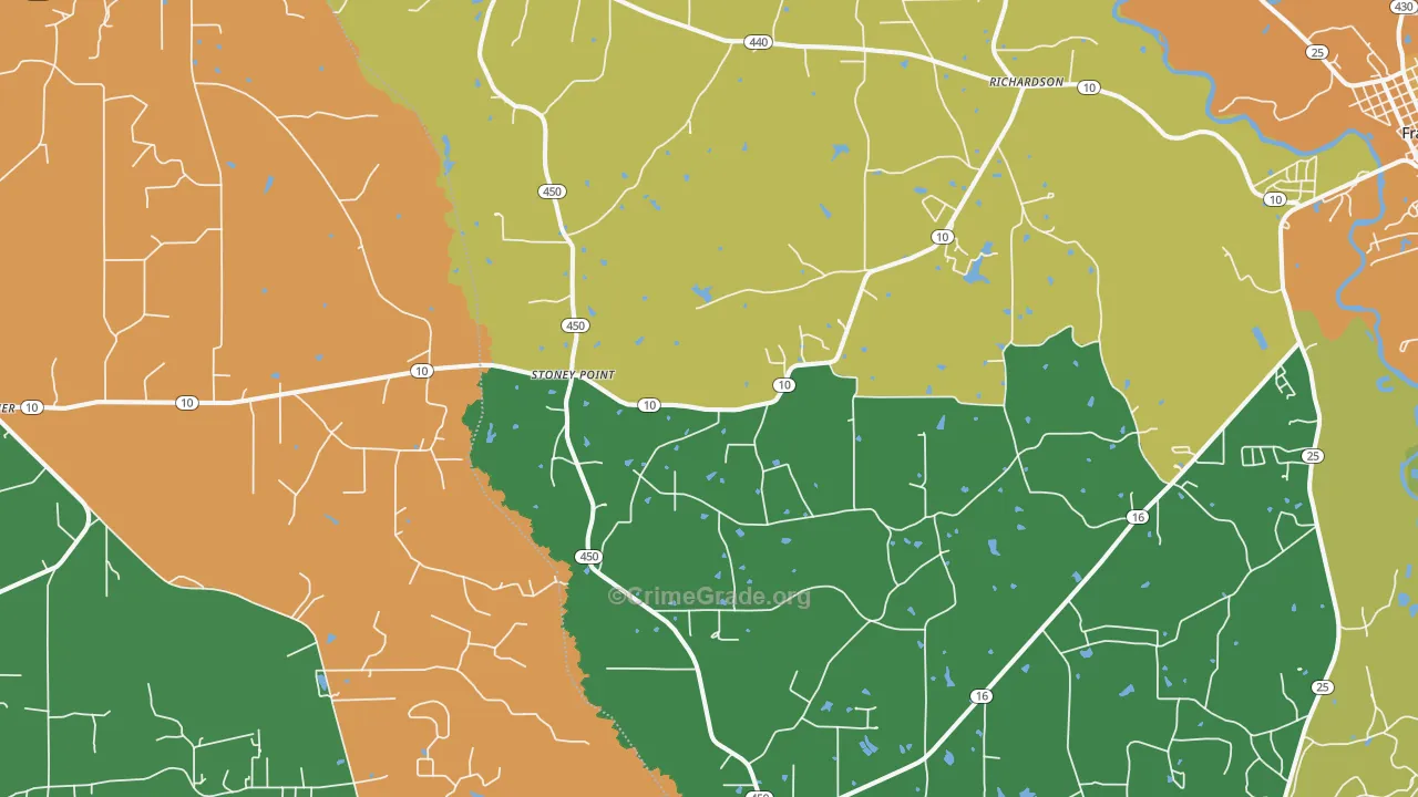 Stoney Point, LA Map of Theft Rates