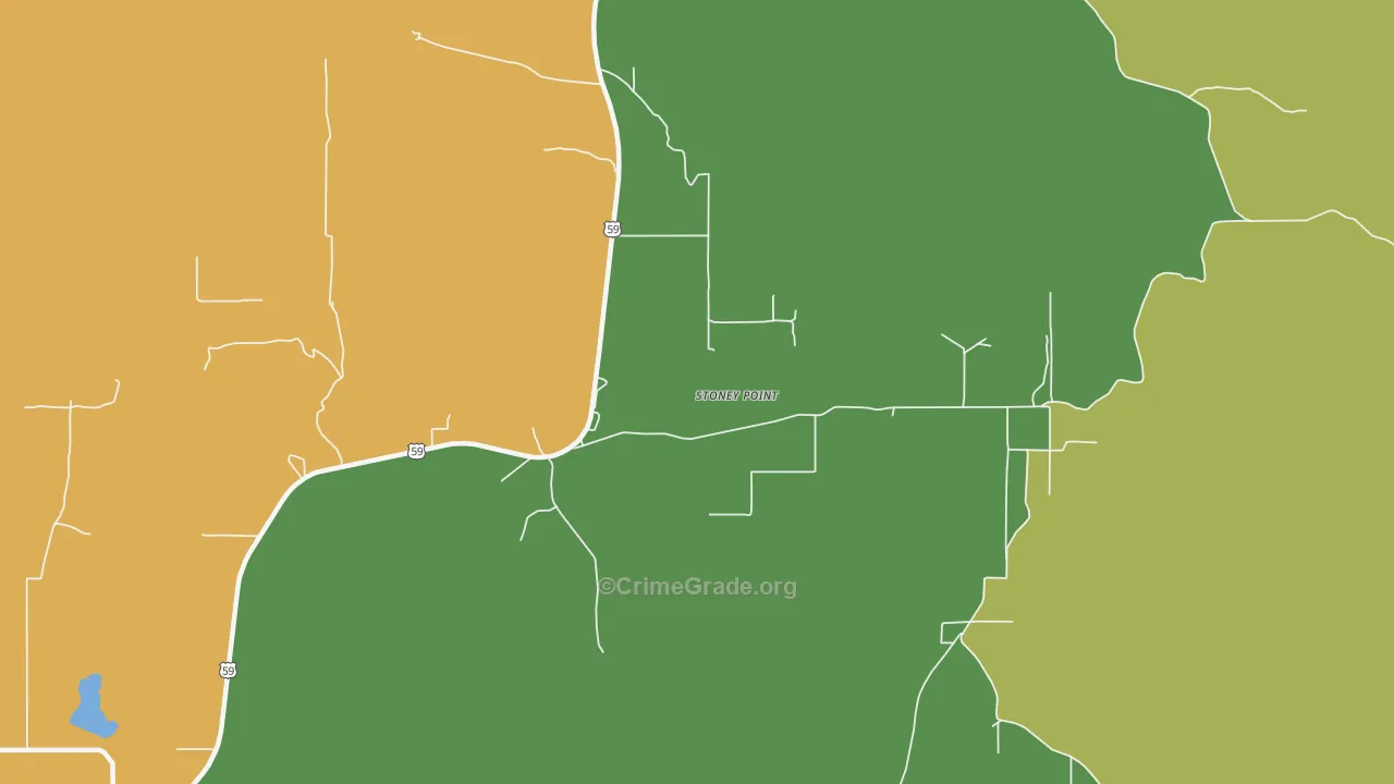 Stoney Point, OK Map of Theft Rates