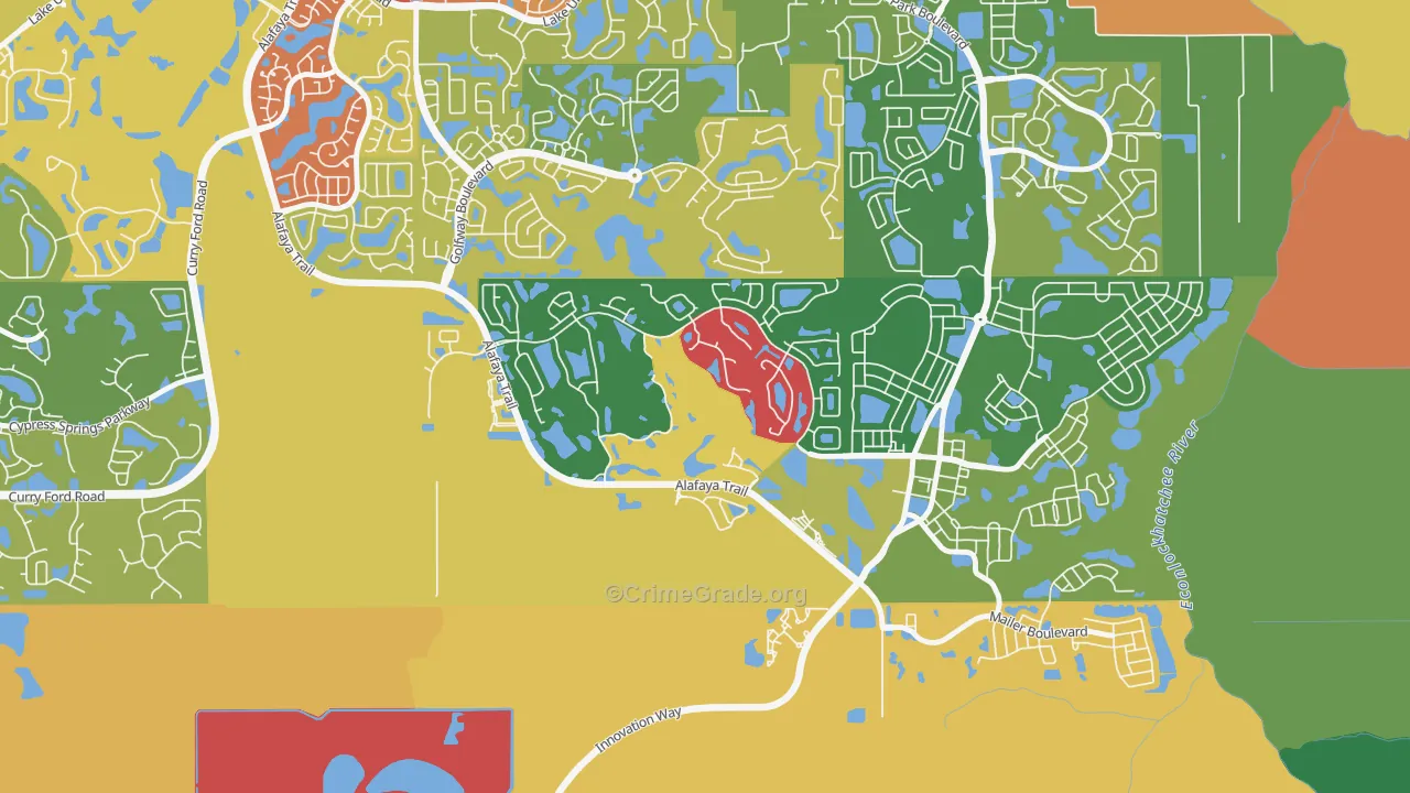 Stoneybrook, Alafaya, FL Map of Theft Rates