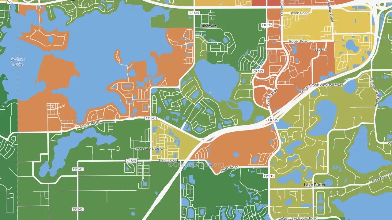 Stoneybrook West, Winter Garden, FL Map of Theft Rates