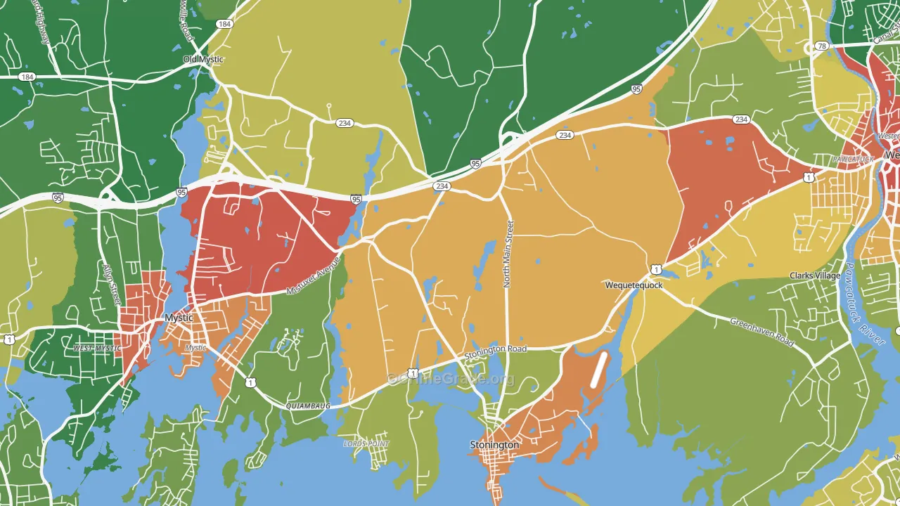 Stonington, CT Map of Theft Rates