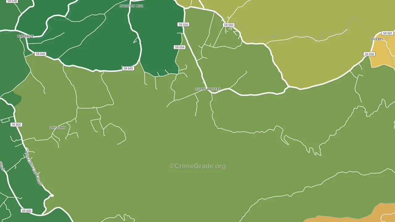 Stony Battery, VA Map of Theft Rates