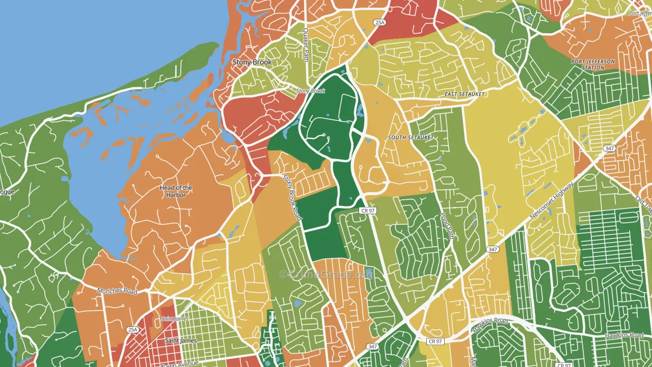 Stony Brook, NY Map of Theft Rates