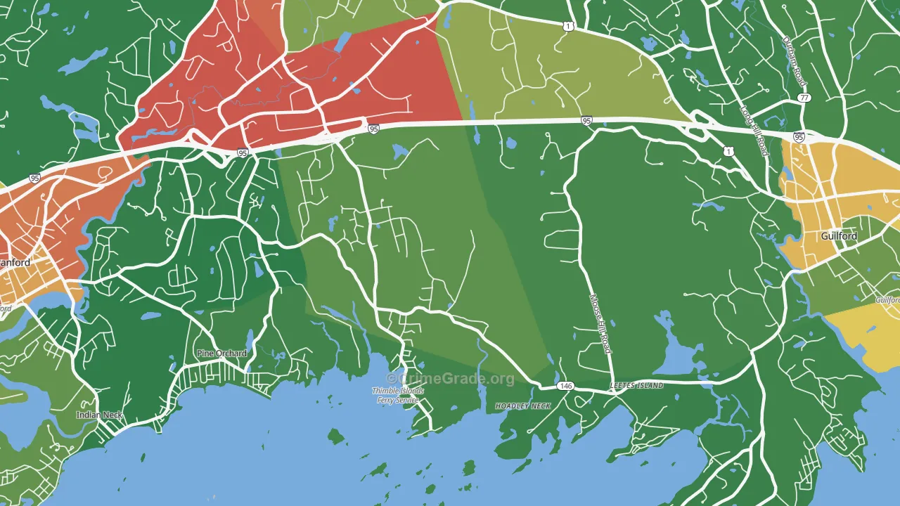 Stony Creek, CT Map of Theft Rates