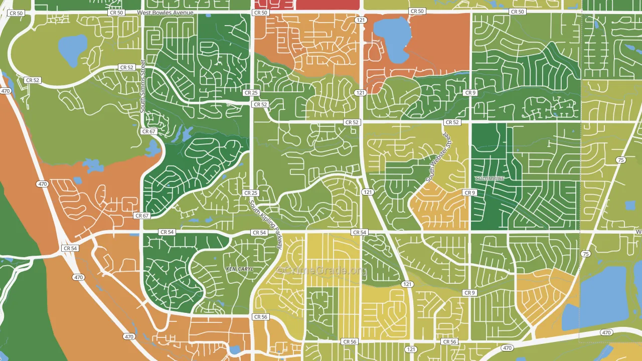 Stony Creek, Ken Caryl, CO Map of Theft Rates