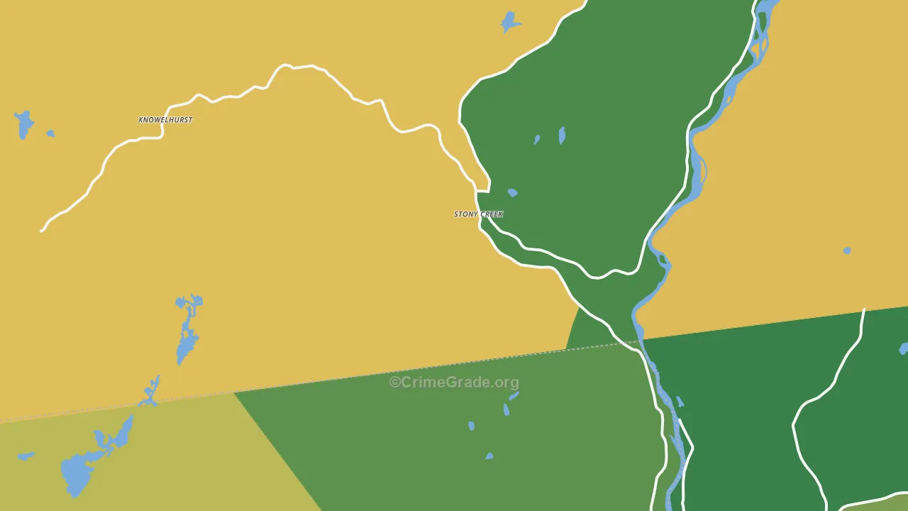 Stony Creek, NY Map of Theft Rates