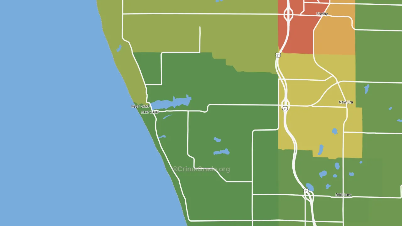 Stony Lake, MI Map of Theft Rates