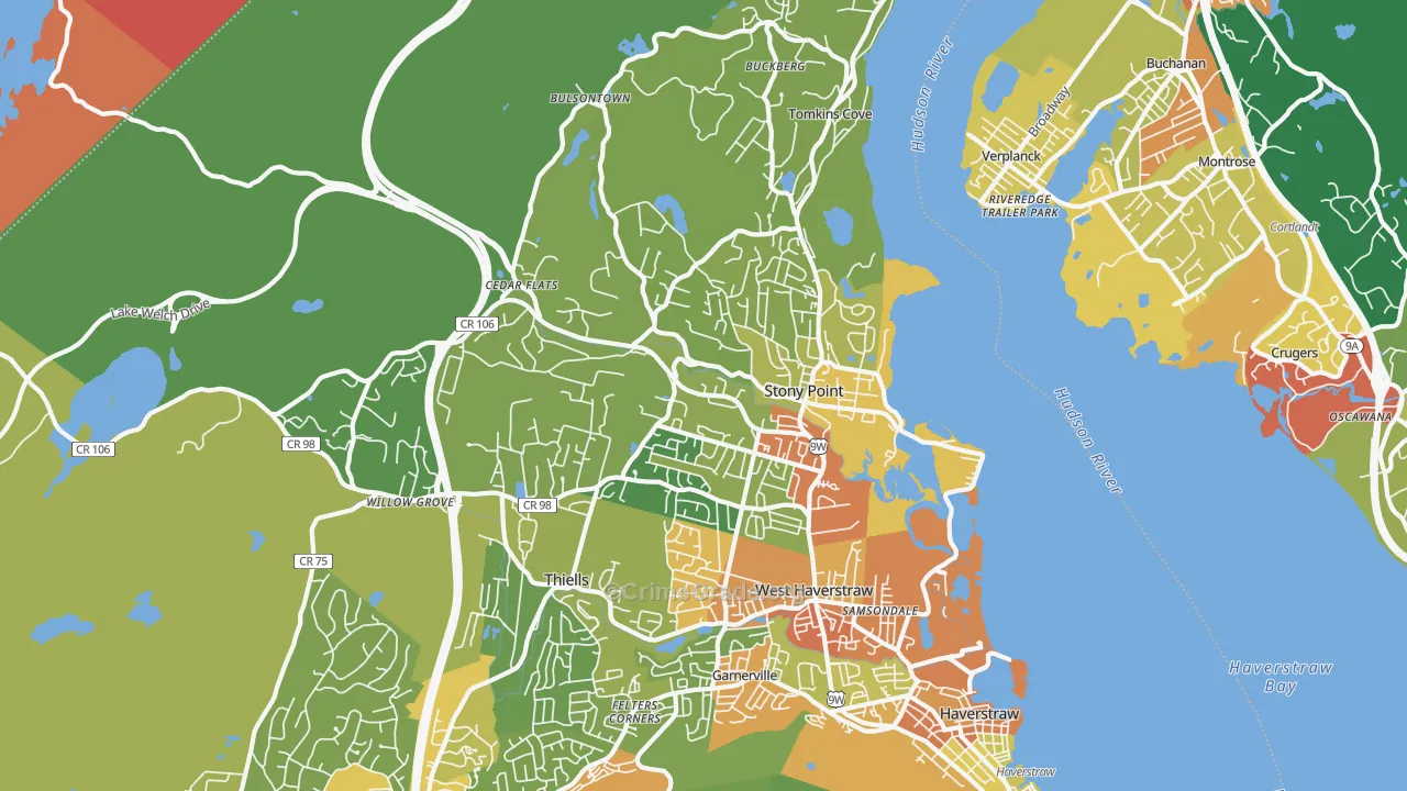 Stony Point, NY Map of Theft Rates