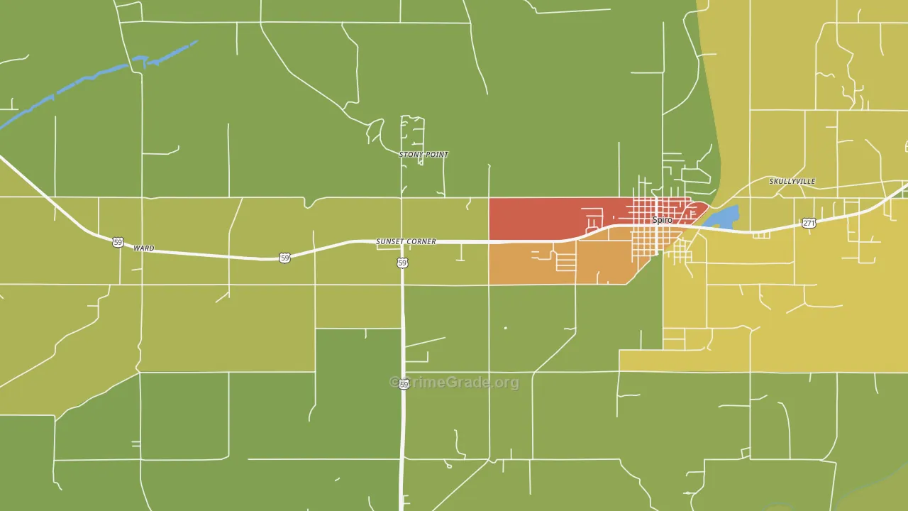 Stony Point, OK Map of Theft Rates