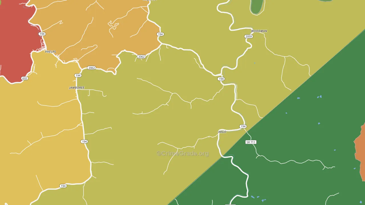 Stopover, KY Map of Theft Rates