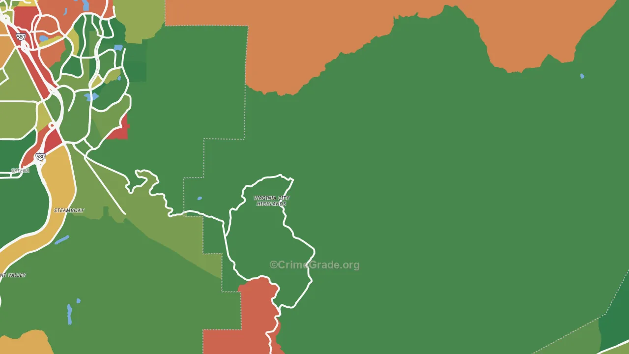 Storey County, NV Map of Theft Rates
