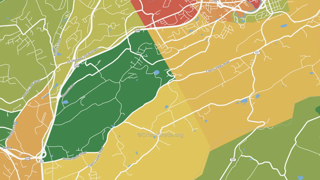 Stormville, PA Map of Theft Rates