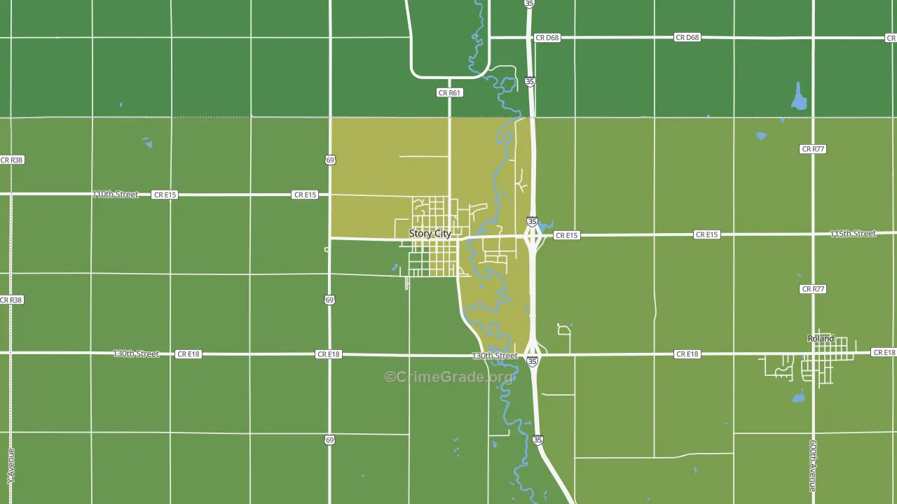 Story City, IA Map of Theft Rates