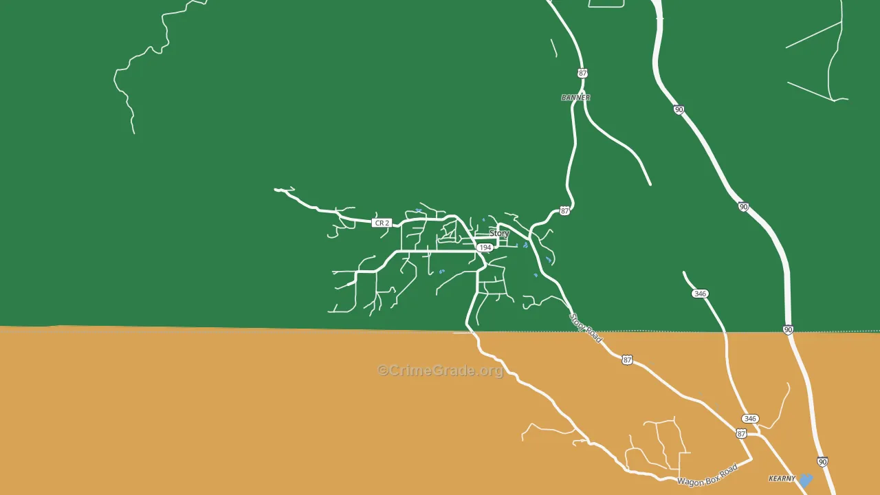 Story, WY Map of Theft Rates