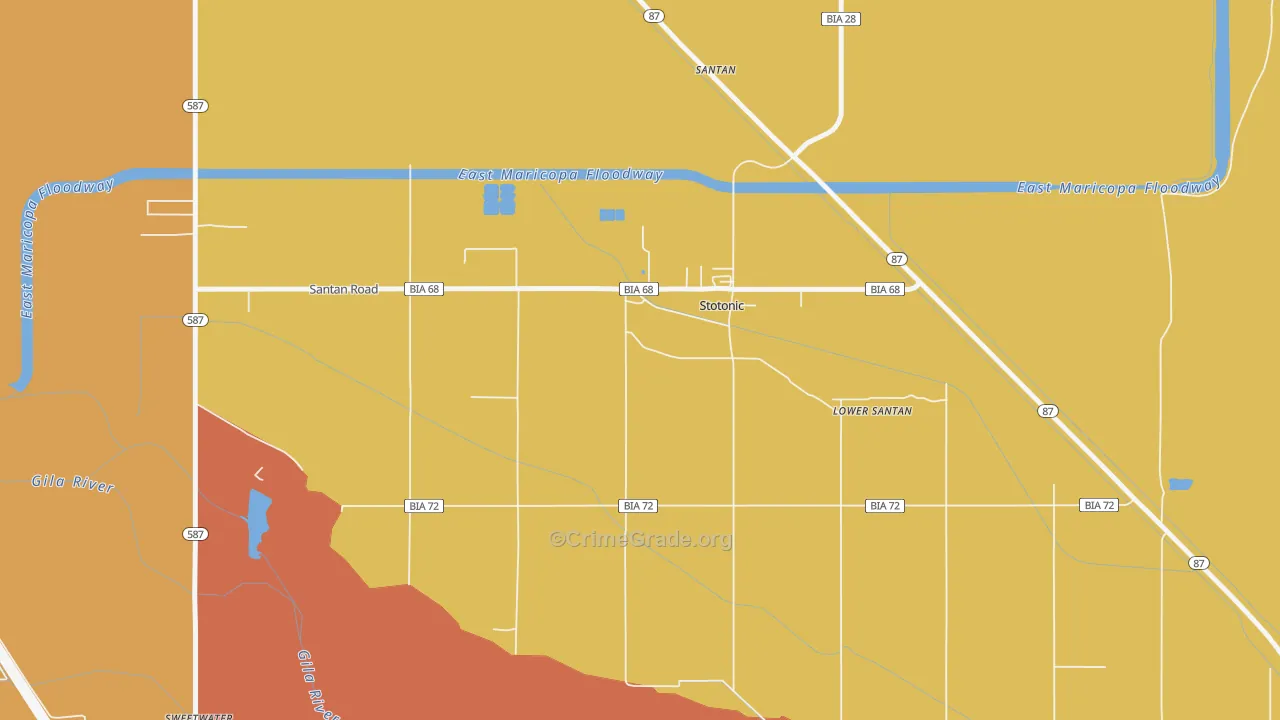 Stotonic Village, AZ Map of Theft Rates