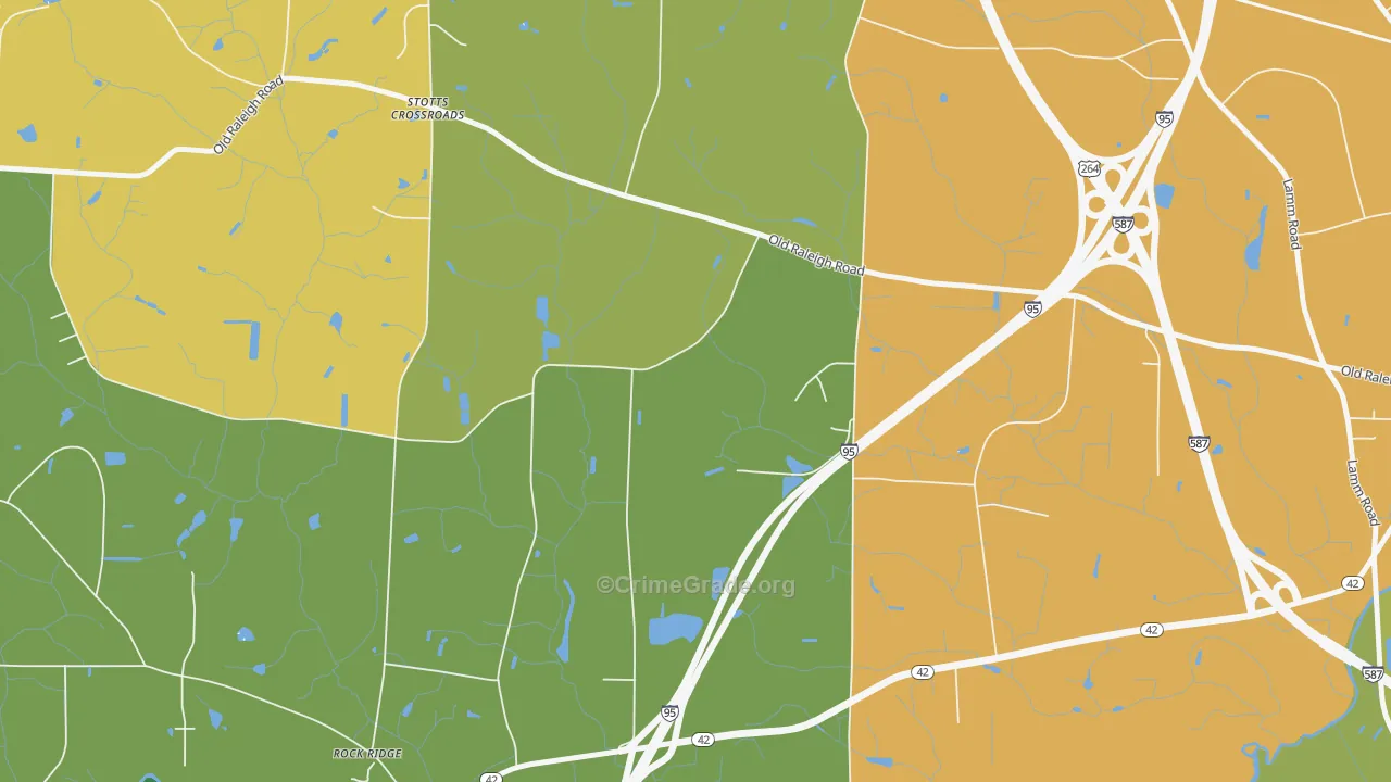 Stotts Crossroads, NC Map of Theft Rates