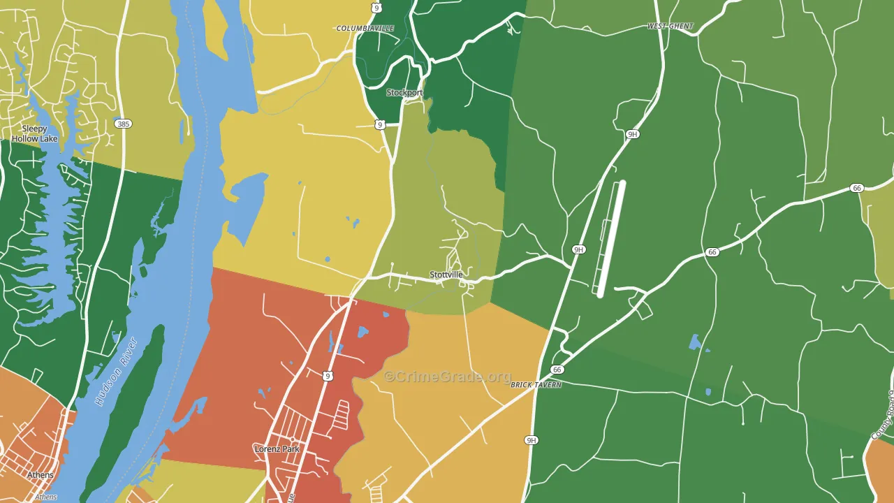 Stottville, NY Map of Theft Rates