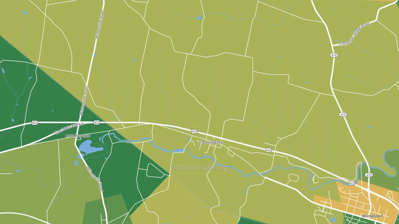 Stouchsburg, PA Map of Theft Rates