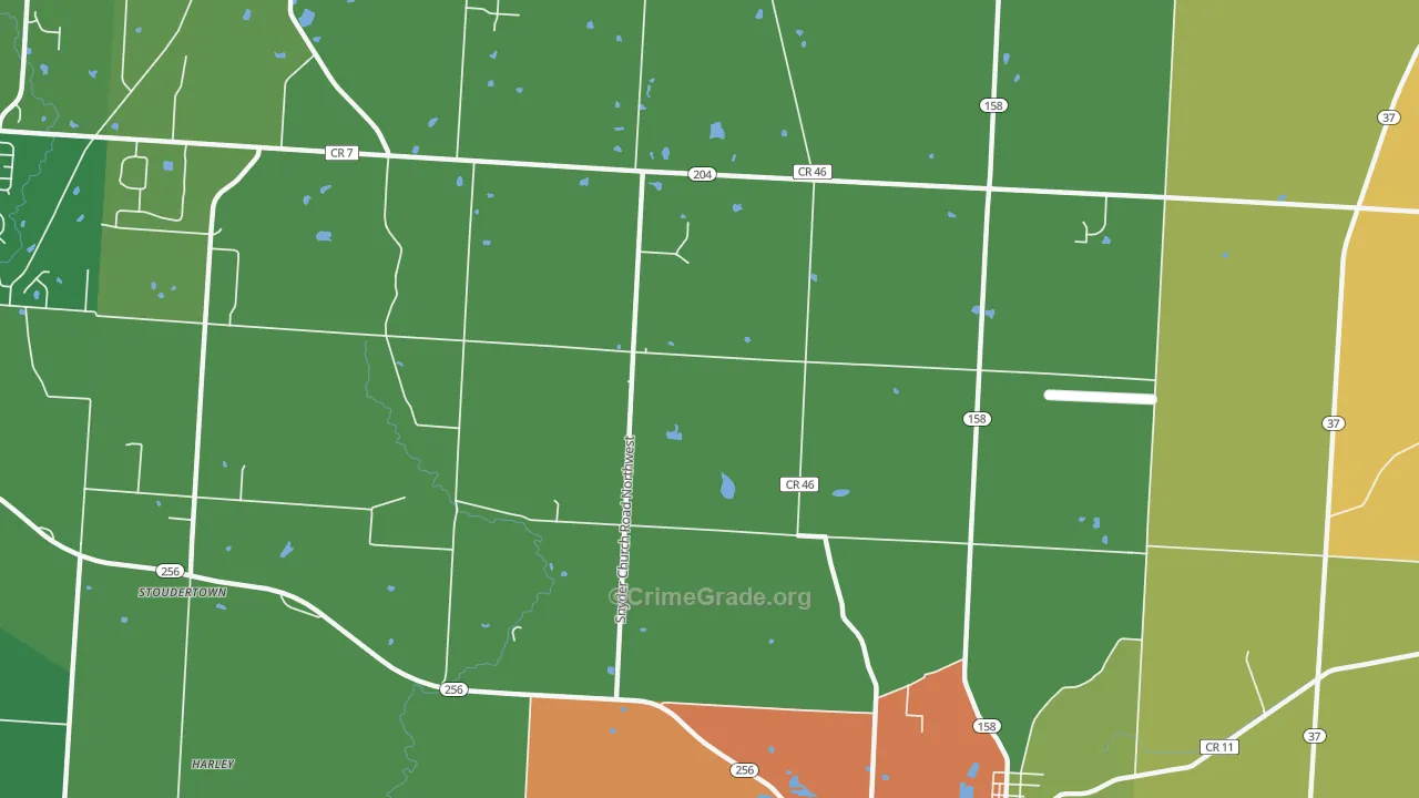 Stoudertown, OH Map of Theft Rates