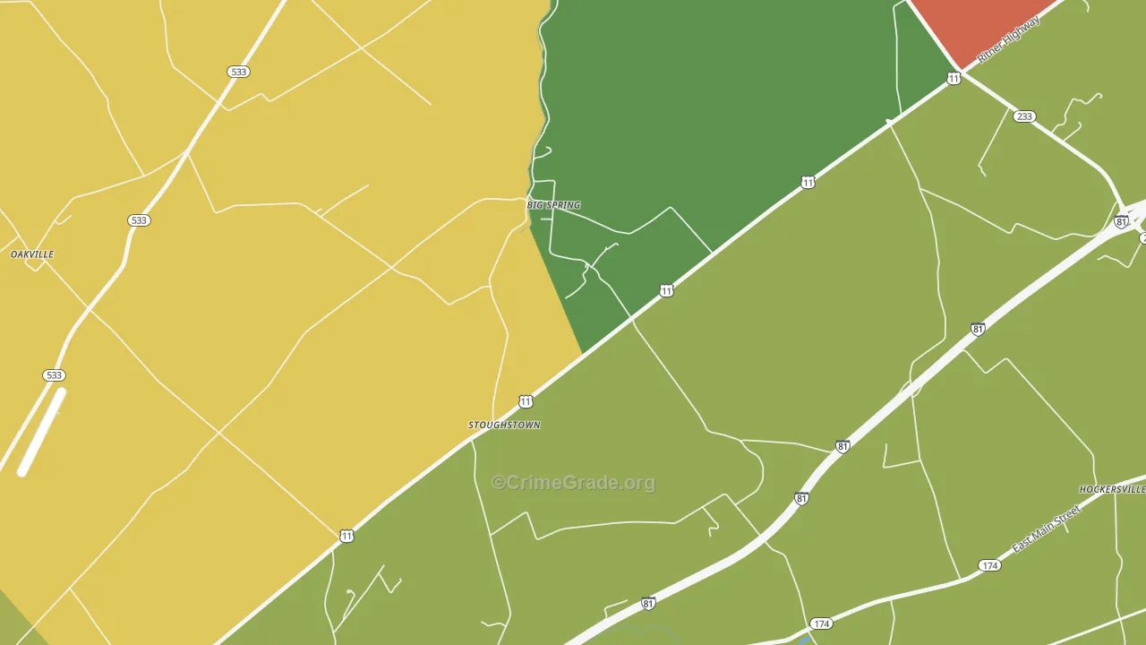 Stoughstown, PA Map of Theft Rates