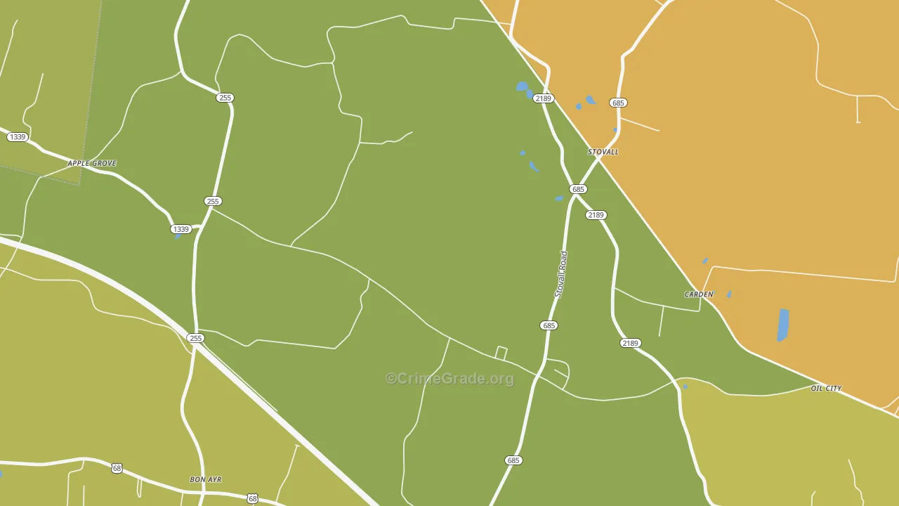 Stovall, KY Map of Theft Rates