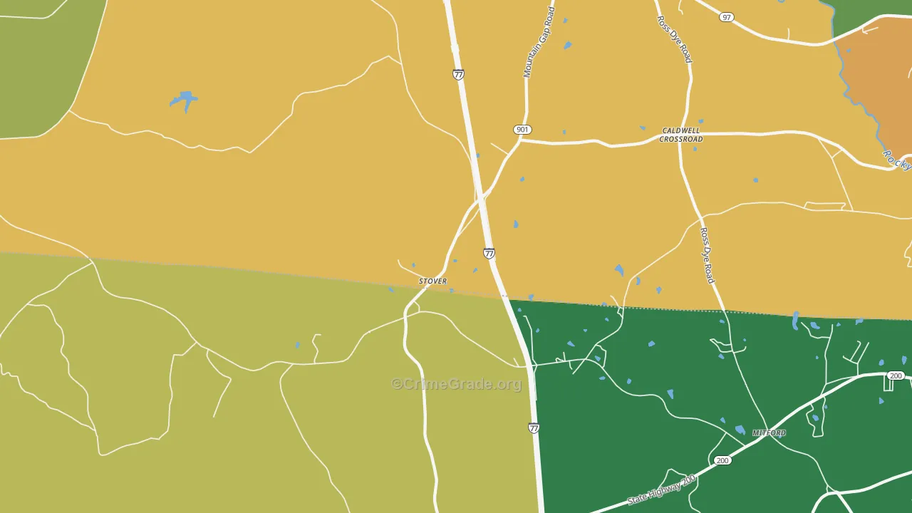 Stover, SC Map of Theft Rates