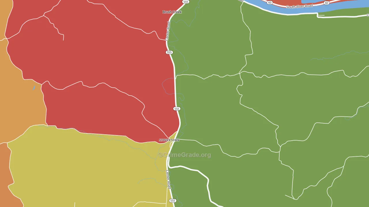 Stovertown, OH Map of Theft Rates