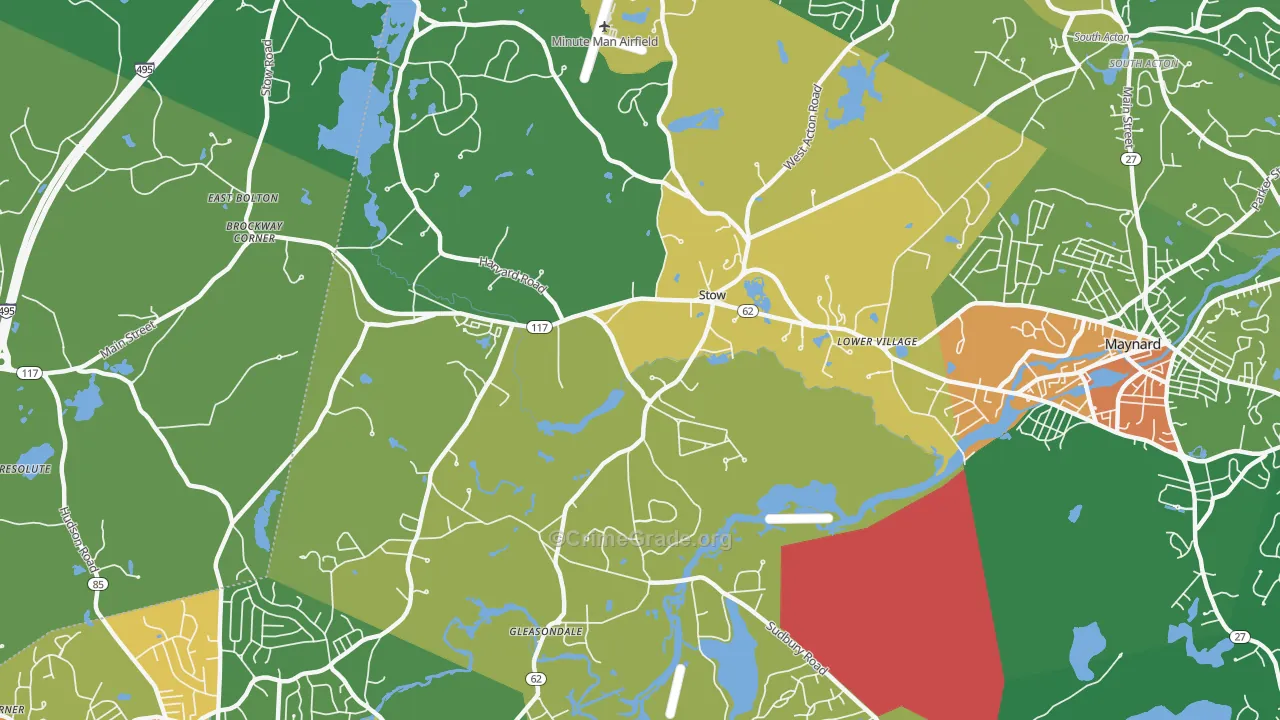 Stow, MA Map of Theft Rates