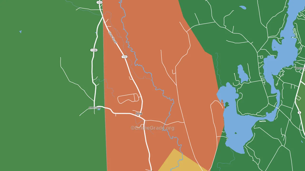 Stow, ME Map of Theft Rates