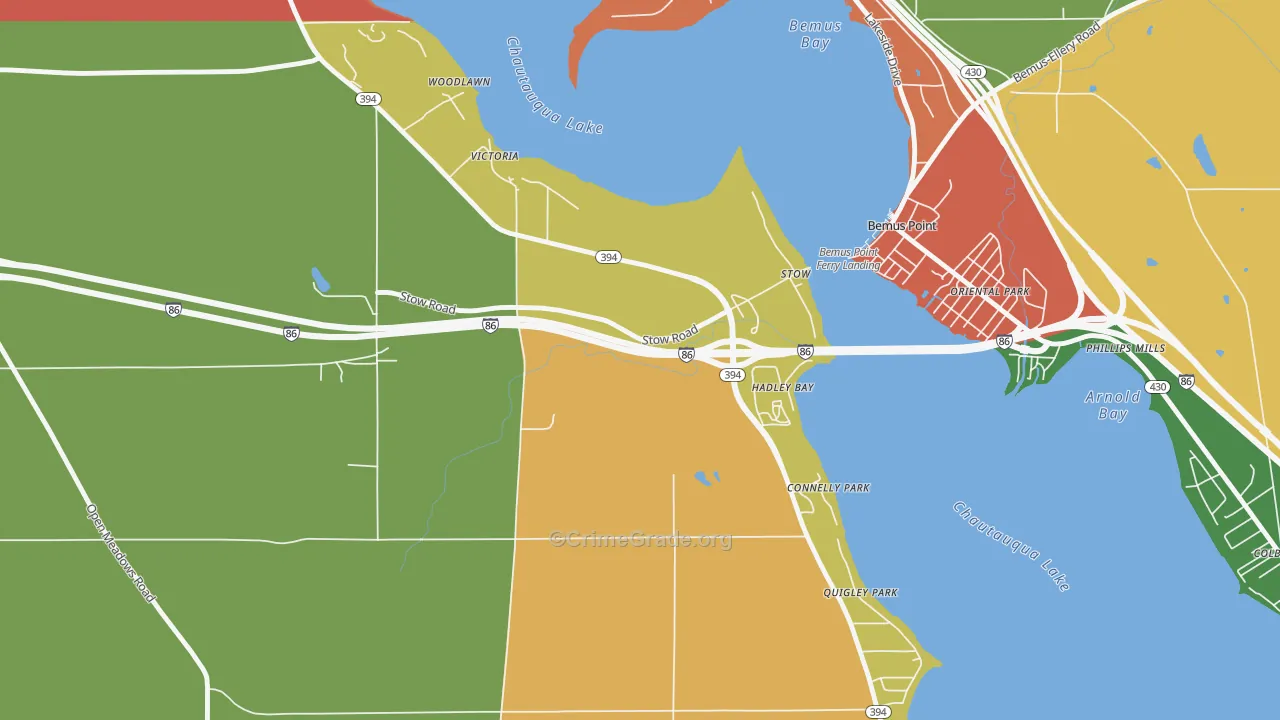 Stow, NY Map of Theft Rates