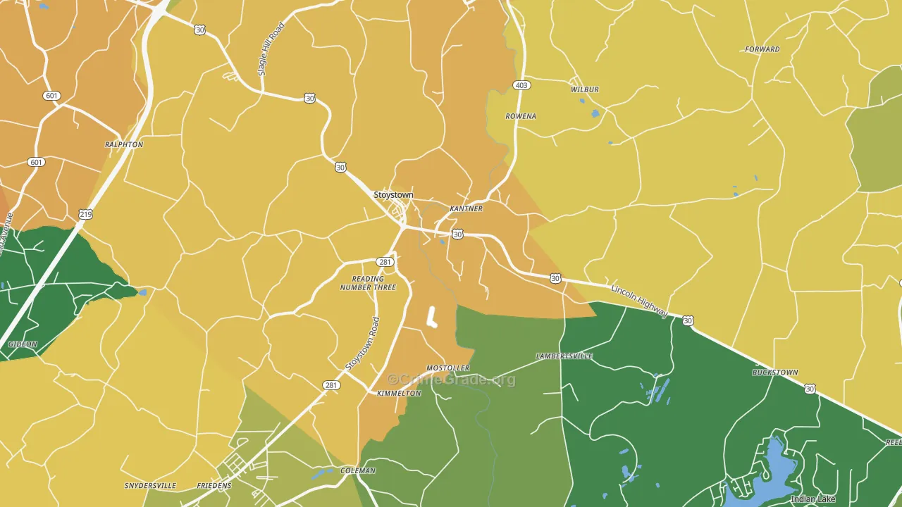 Stoystown, PA Map of Theft Rates