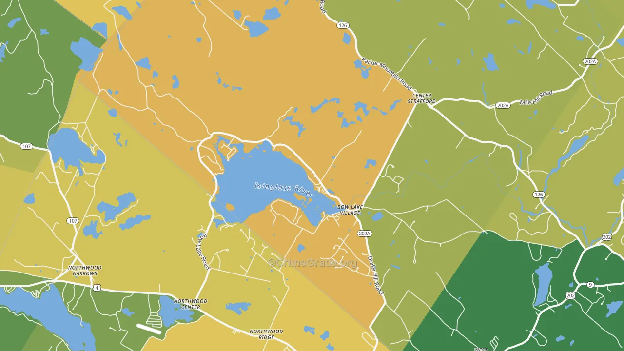 Strafford, NH Map of Theft Rates