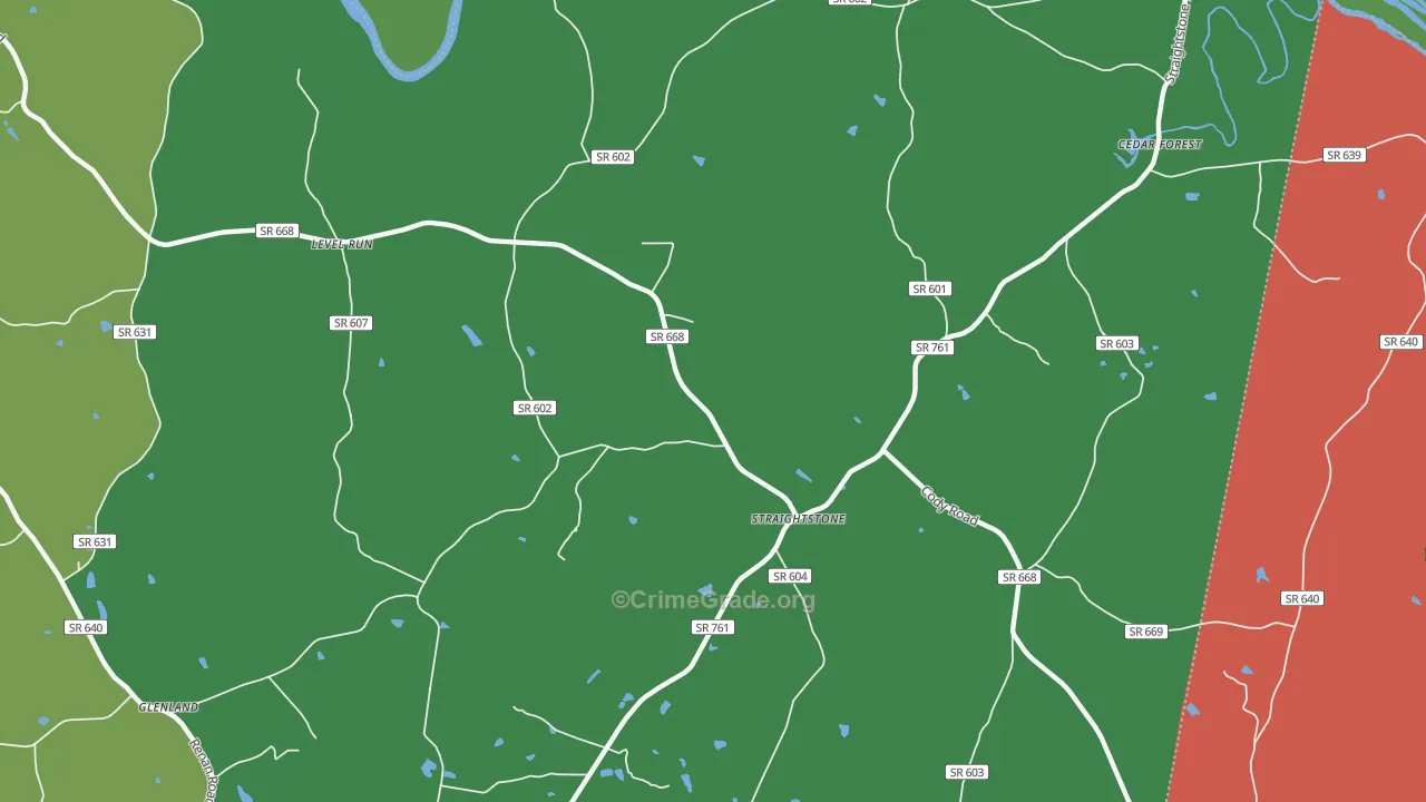 Straightstone, VA Map of Theft Rates