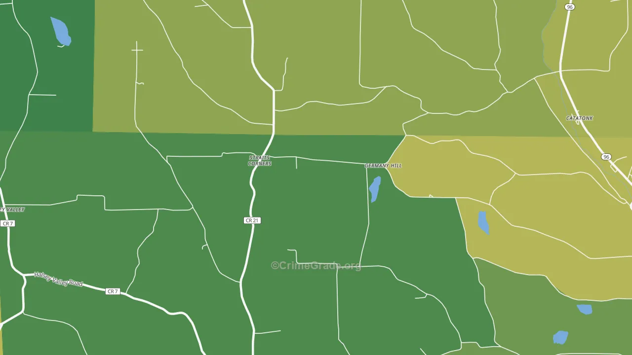 Straits Corners, NY Map of Theft Rates
