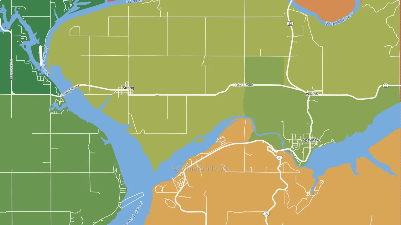 Strang, OK Map of Theft Rates