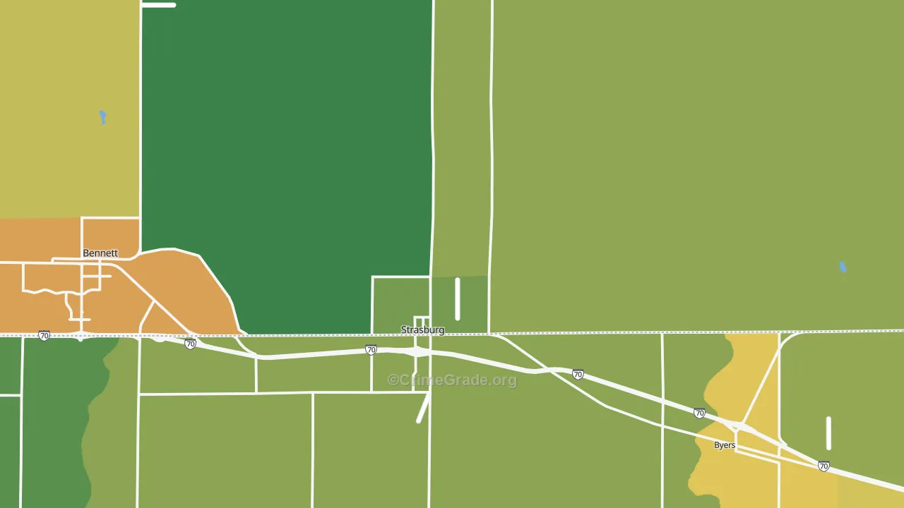 Strasburg, CO Map of Theft Rates