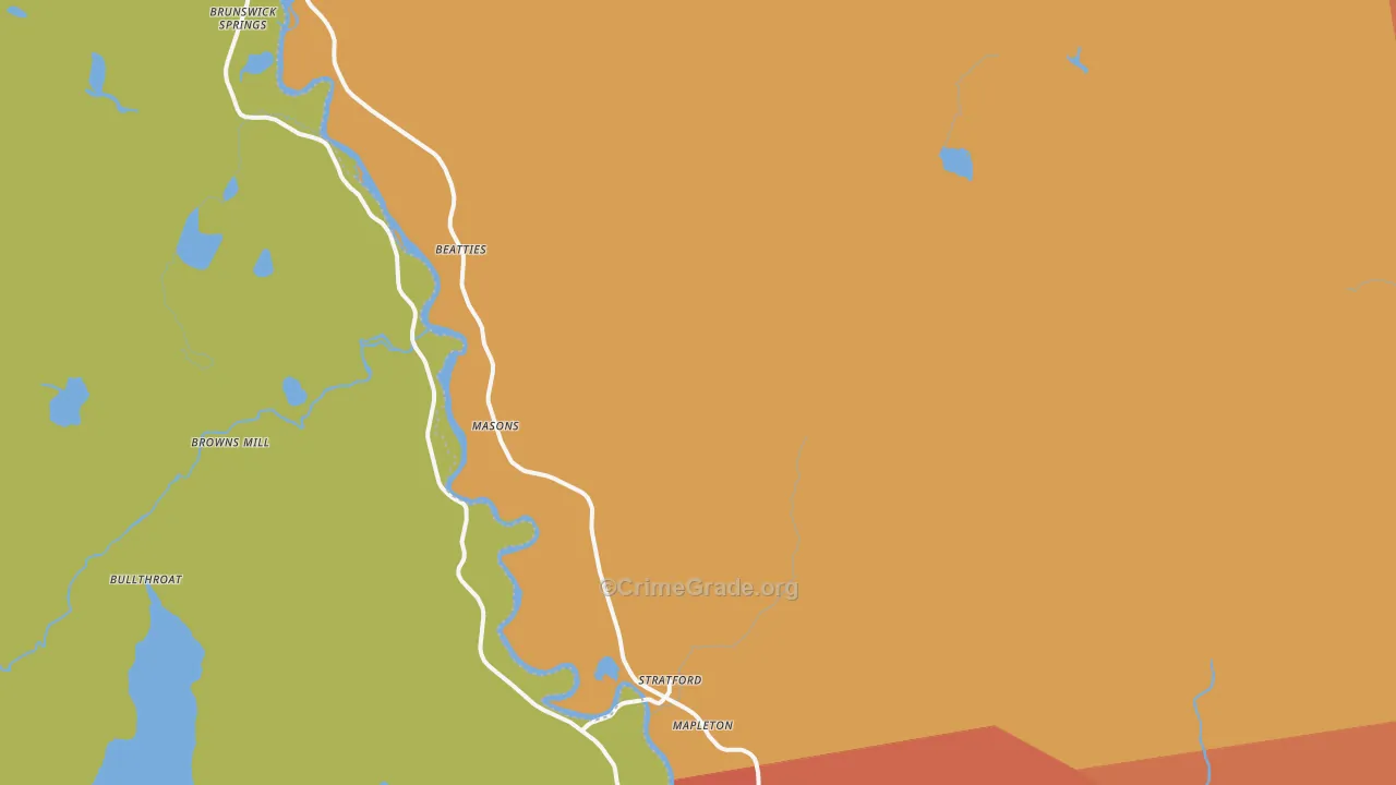 Stratford, NH Map of Theft Rates