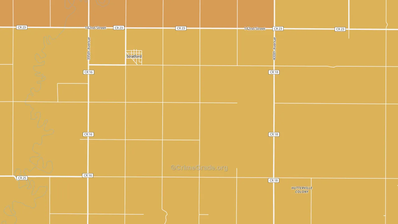Stratford, SD Map of Theft Rates