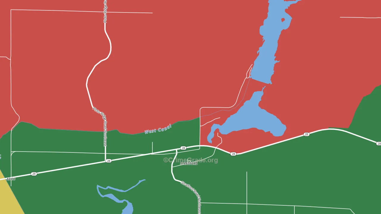 Stratford, WA Map of Theft Rates