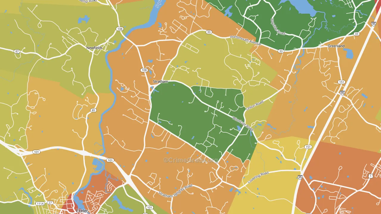 Stratham, NH Map of Theft Rates