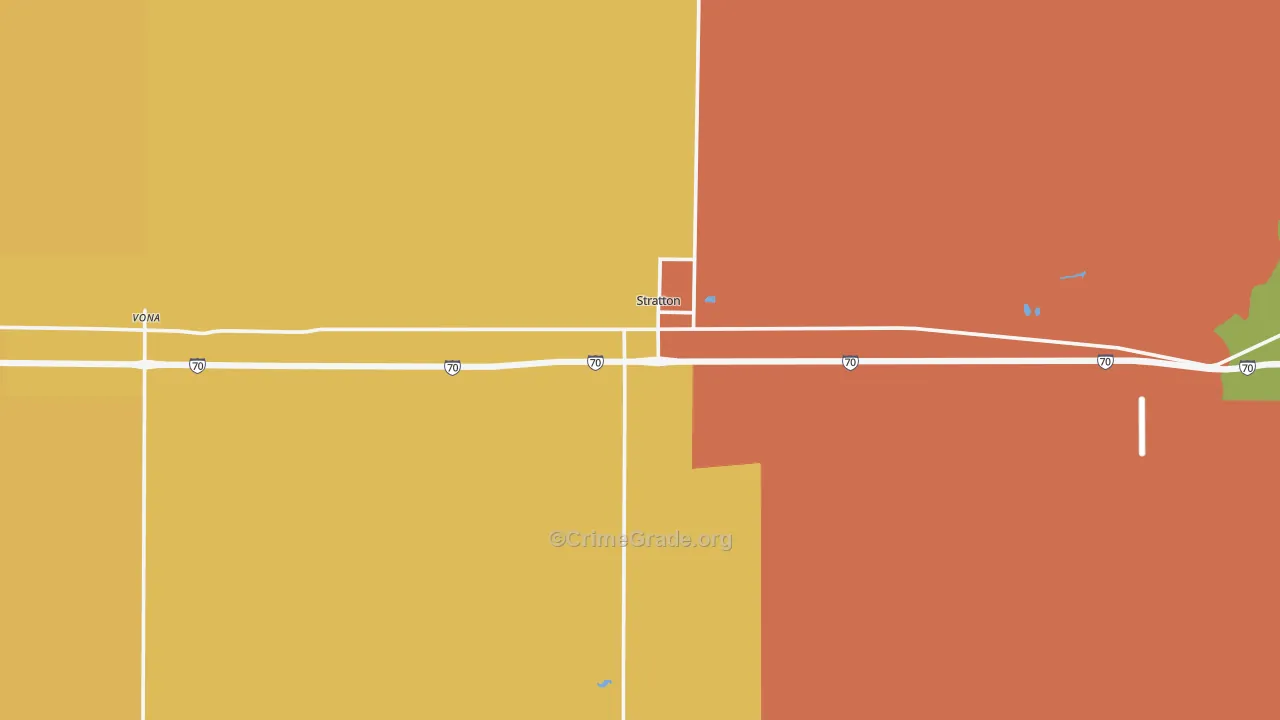 Stratton, CO Map of Theft Rates