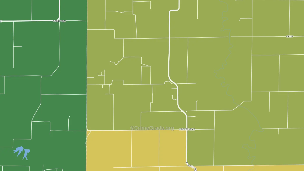 Stratton, IL Map of Theft Rates
