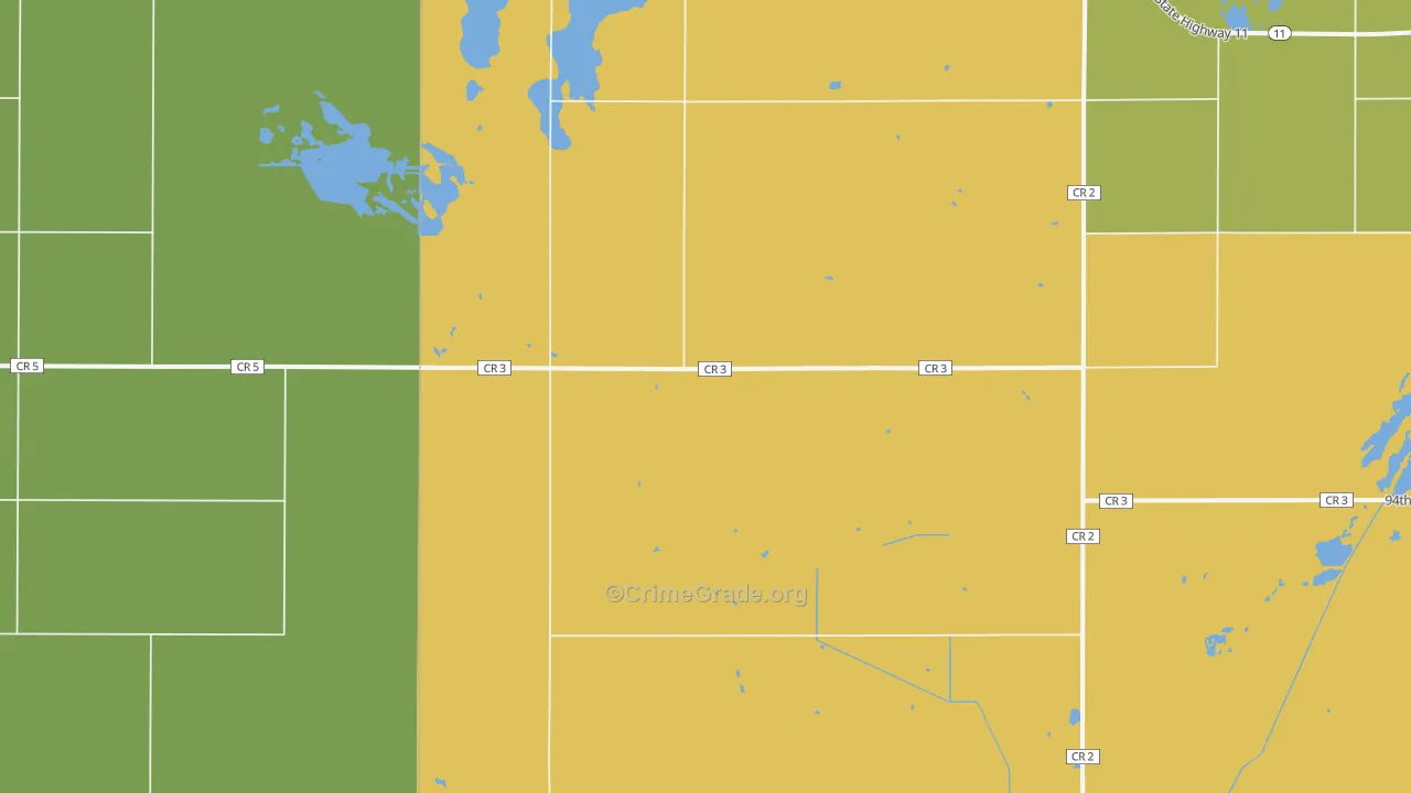 Straubville, ND Map of Theft Rates